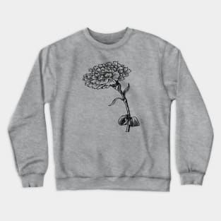 Vintage Carnation Botanical Line Art Illustration Crewneck Sweatshirt